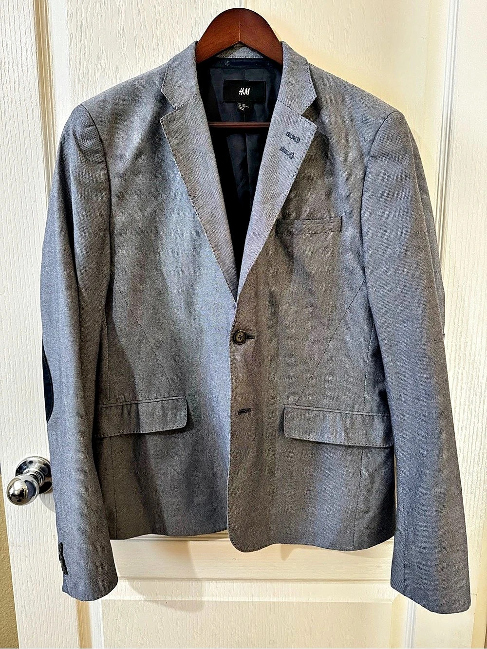 H&M Men's Blue Gray Blazer Size 40R